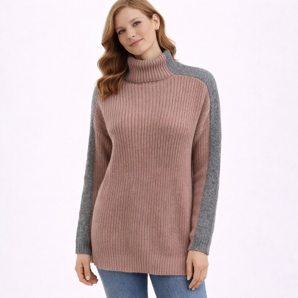Urban Outfitters Silence + Noise Mock Neck Knit Sweater In Pink Rose L
